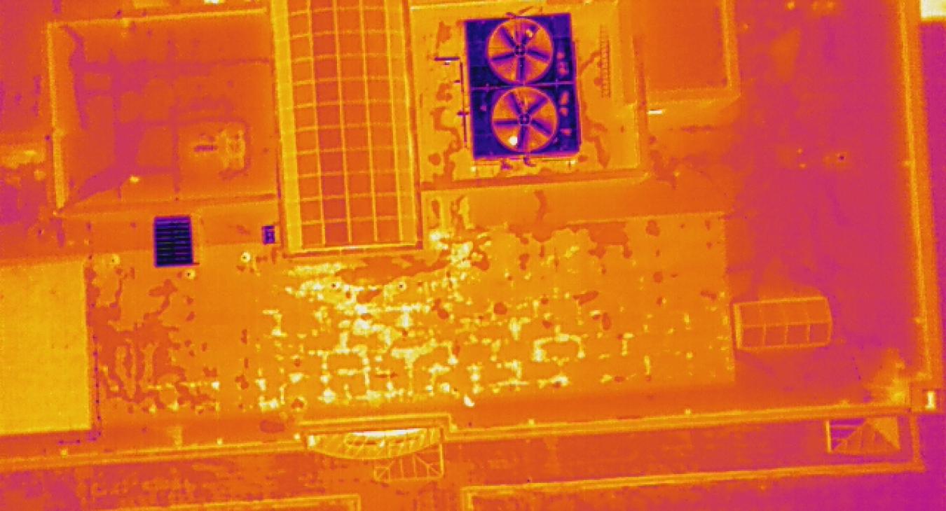 drone, outfitted with a thermal imaging camera